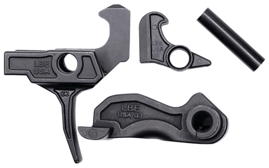 The LBE AK-47 G3 Trigger Group is heat treated to 40-44C Rockwell hardness, and is manufactured of tool-grade carbon steel.